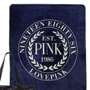 NWT PINK Victoria's Secret Cozy Blue Plush Blanket
